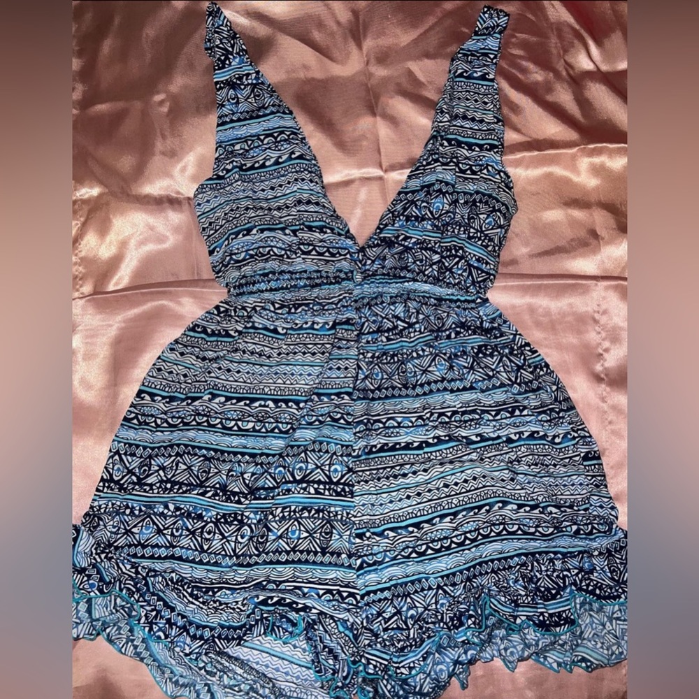 Gypsy By The Sea Beach Wave Print Romper